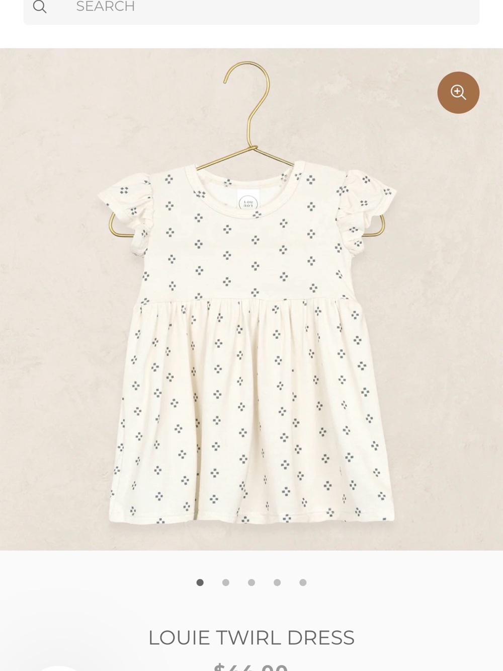 Loulou and company Twirl Dress - Cream with Small Floral Print